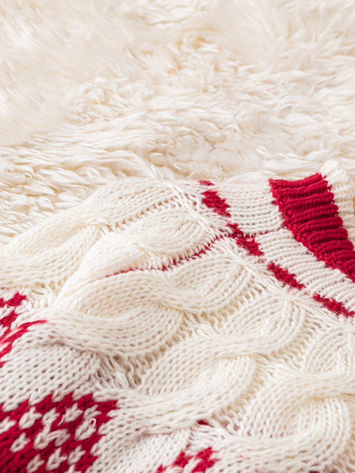 Cozy Red Fair Isle Christmas Tacky Sweater for Women with Mock Neck Long Sleeve Knit Pullover Holiday Style