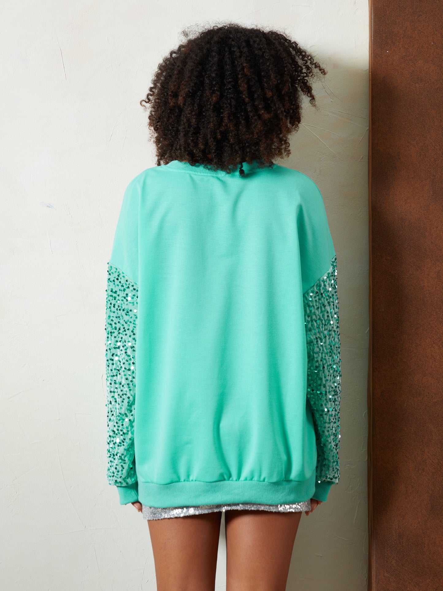 Comfortable Sequin Christmas Tacky Sweater for Women with Crew Neck Long Sleeve Santa Oversized Knit Style