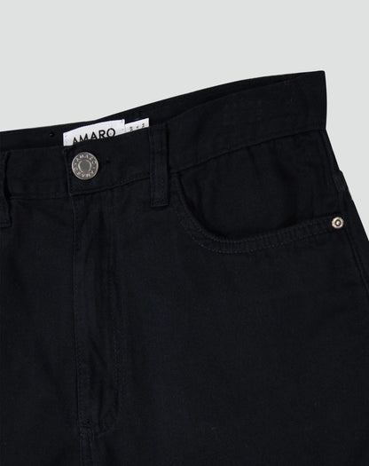 Effortless Black Denim Shorts for Women with High Waisted Cuffed Belted Casual Style