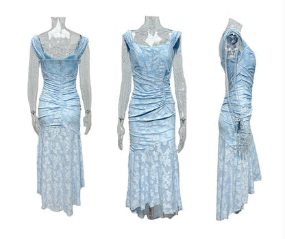 Elegant Corset Dress for Formal Wedding Guest Style with Ruched Mermaid Hem