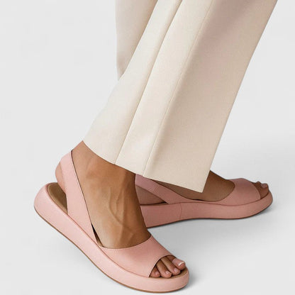 Comfortable Sandals for Women with Cushioned Platform Open Toe Slip On Style