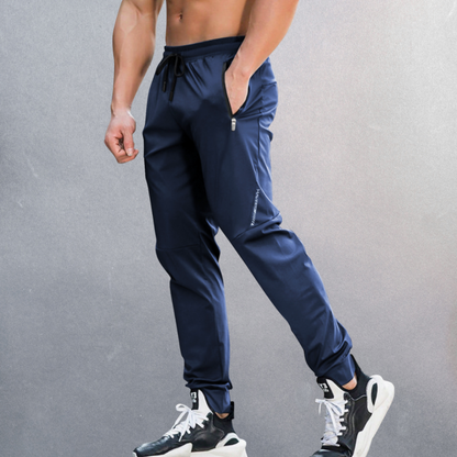 Comfortable Sports Joggers for Men with Zip Pocket Drawstring Tapered Quick Dry Athletic Style