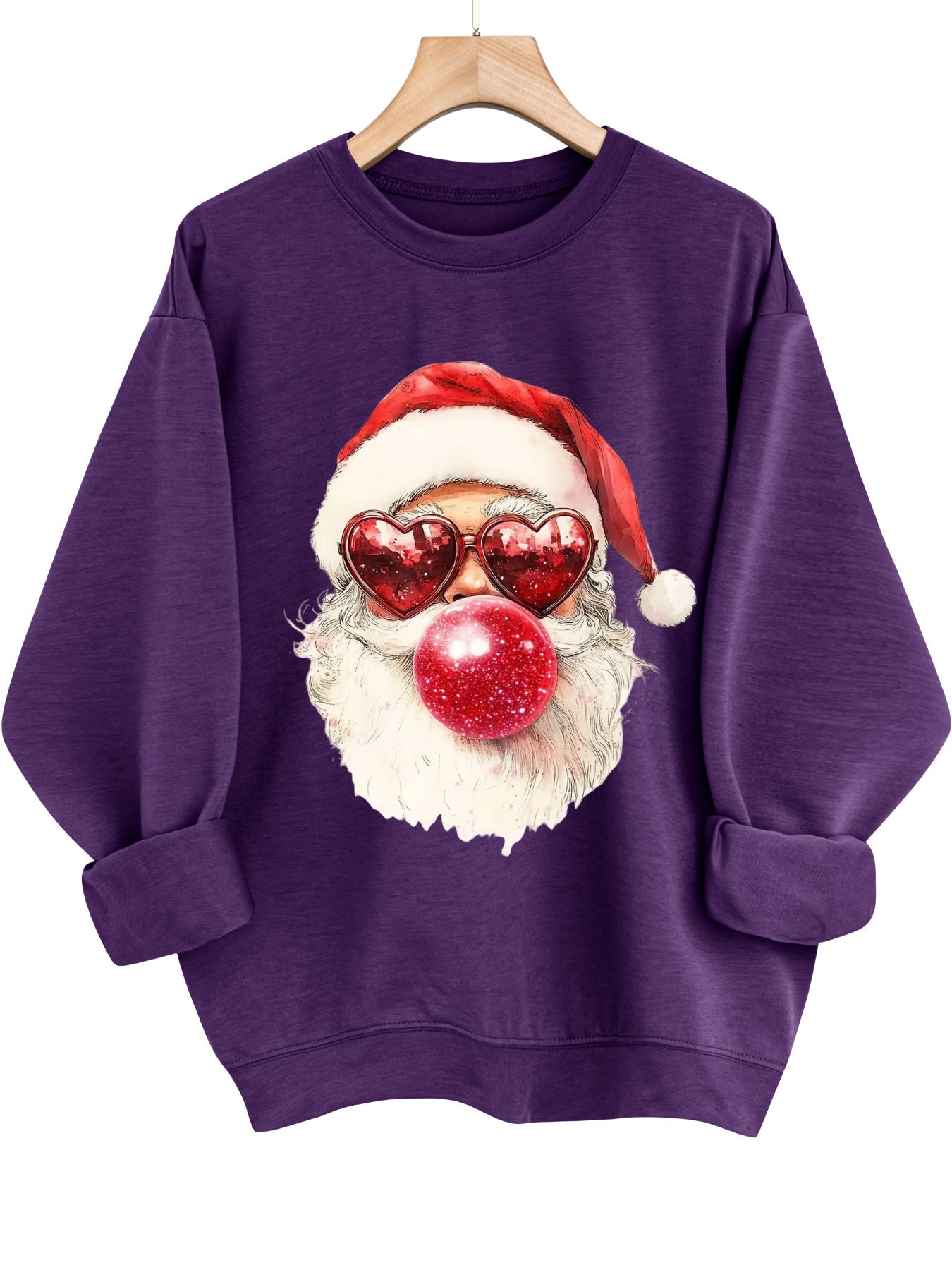 Comfortable Santa Graphic Christmas Tacky Sweater for Women with Crew Neck Long Sleeve Oversized Pullover Style