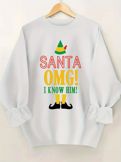 Comfortable Graphic Christmas Tacky Sweater for Women with Crew Neck Long Sleeve Oversized Pullover Style