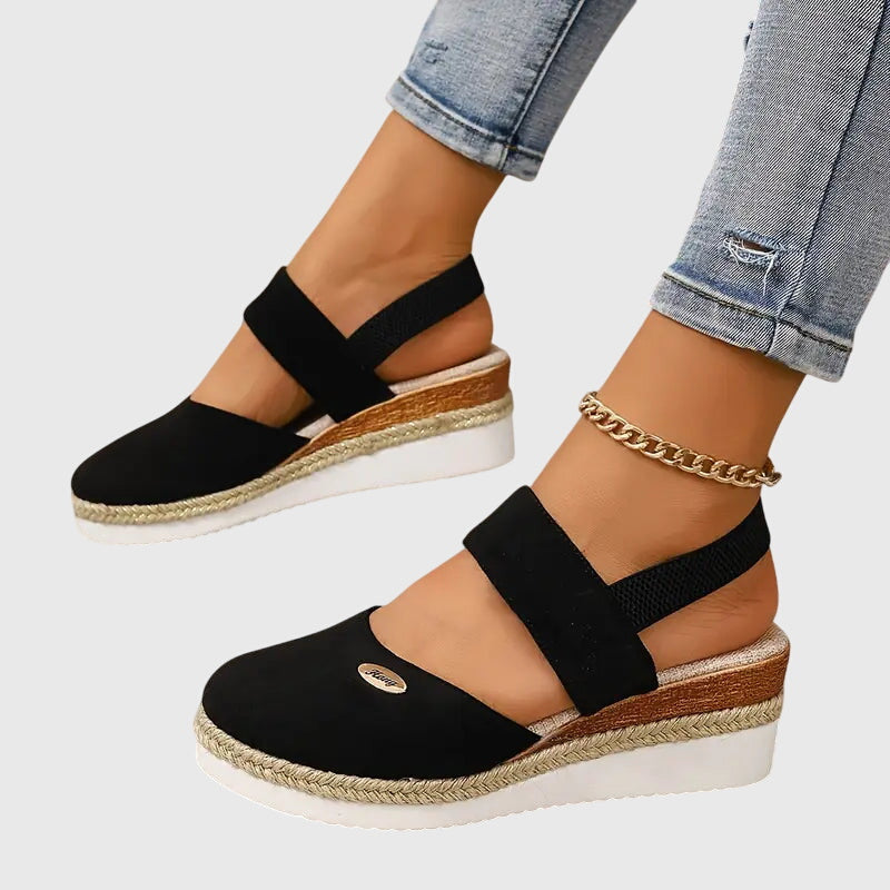 Comfortable Boho Sandals for Women with Beaded Elastic Ankle Strap