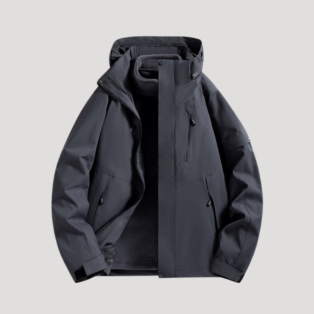 Effortless Waterproof Rain Jacket for Women with Hooded Zip Front Colorblock Relaxed Style