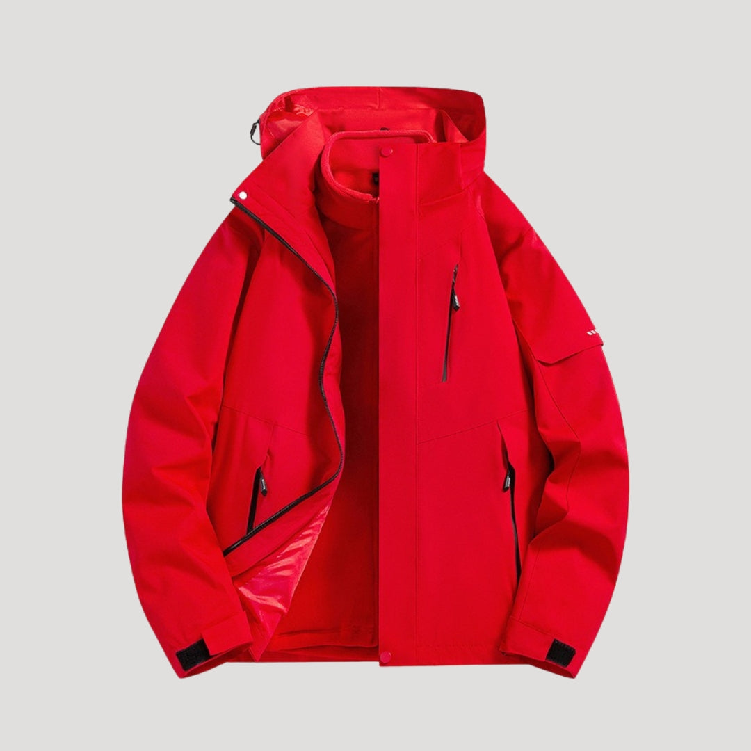 Effortless Waterproof Rain Jacket for Women with Hooded Zip Front Colorblock Relaxed Style