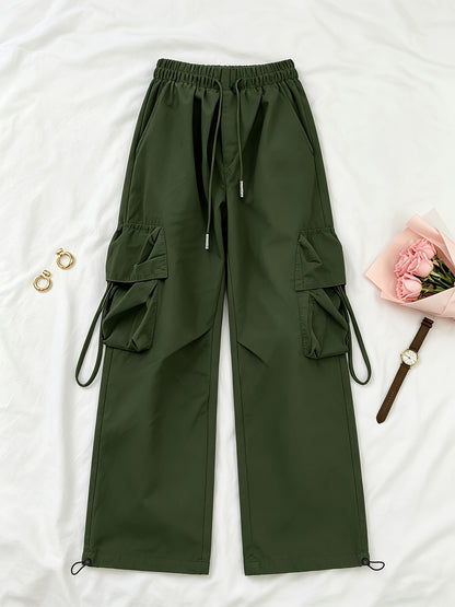 Effortless Cargo Pants for Women with Drawstring Waist Wide Leg Style