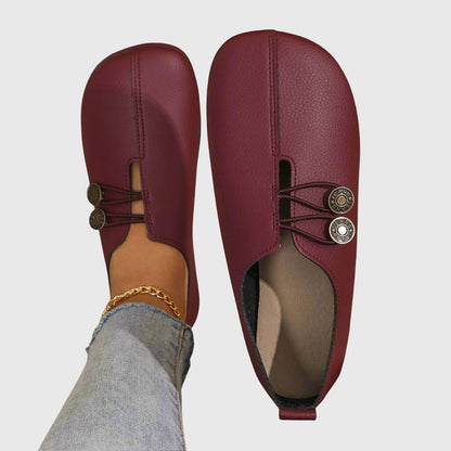 Comfortable Flat Shoes for Women with Soft Suede Toggle Lace Slip On Barefoot Style