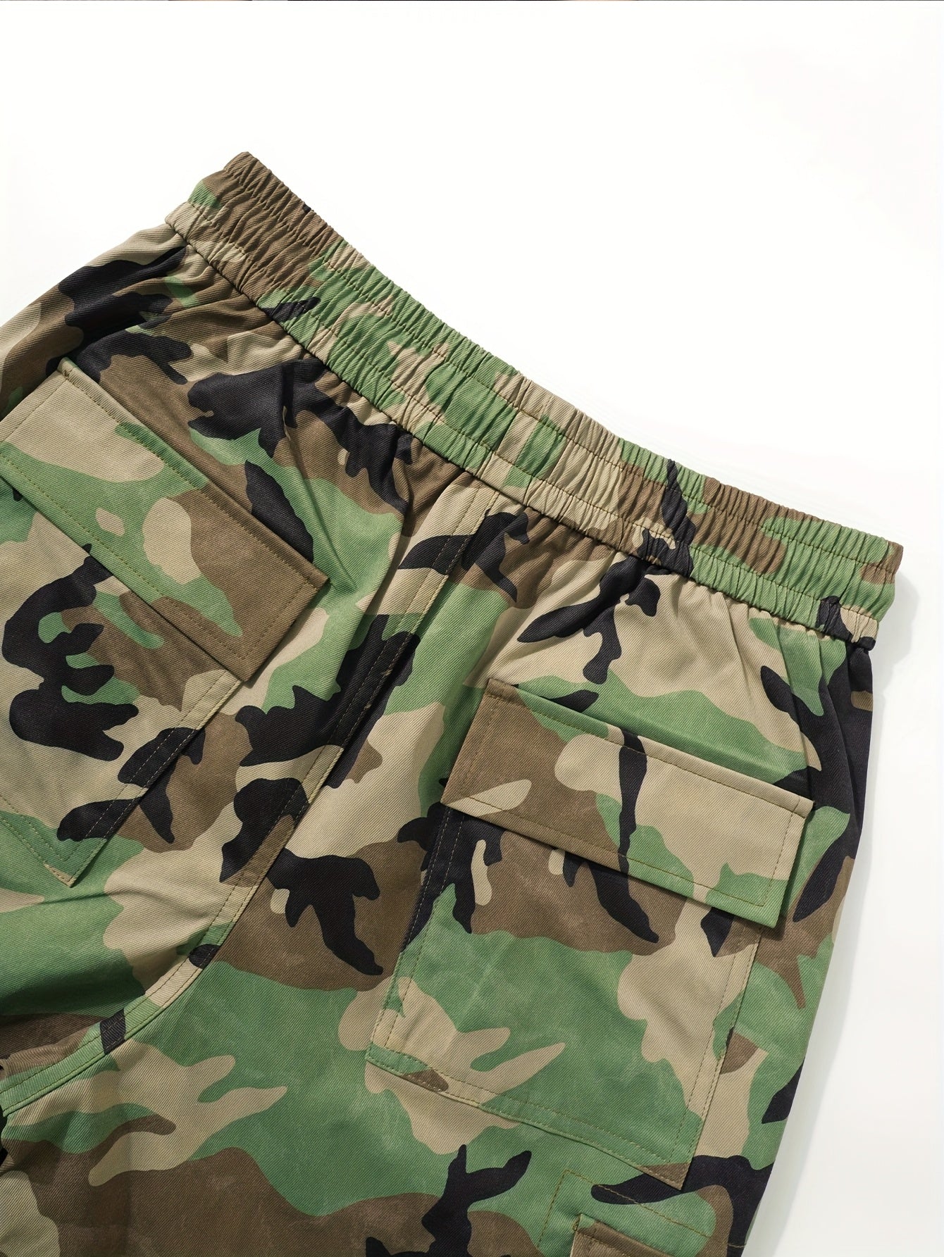 Effortless Camo Cargo Pants for Women with Elastic Cuff Utility Pockets Relaxed Fit