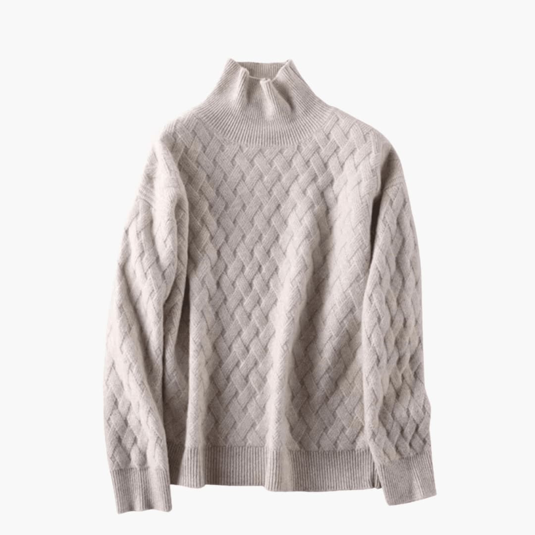 Cozy Cable Knit Turtleneck Sweater for Women with High Neck Long Sleeve Oversized Relaxed Style