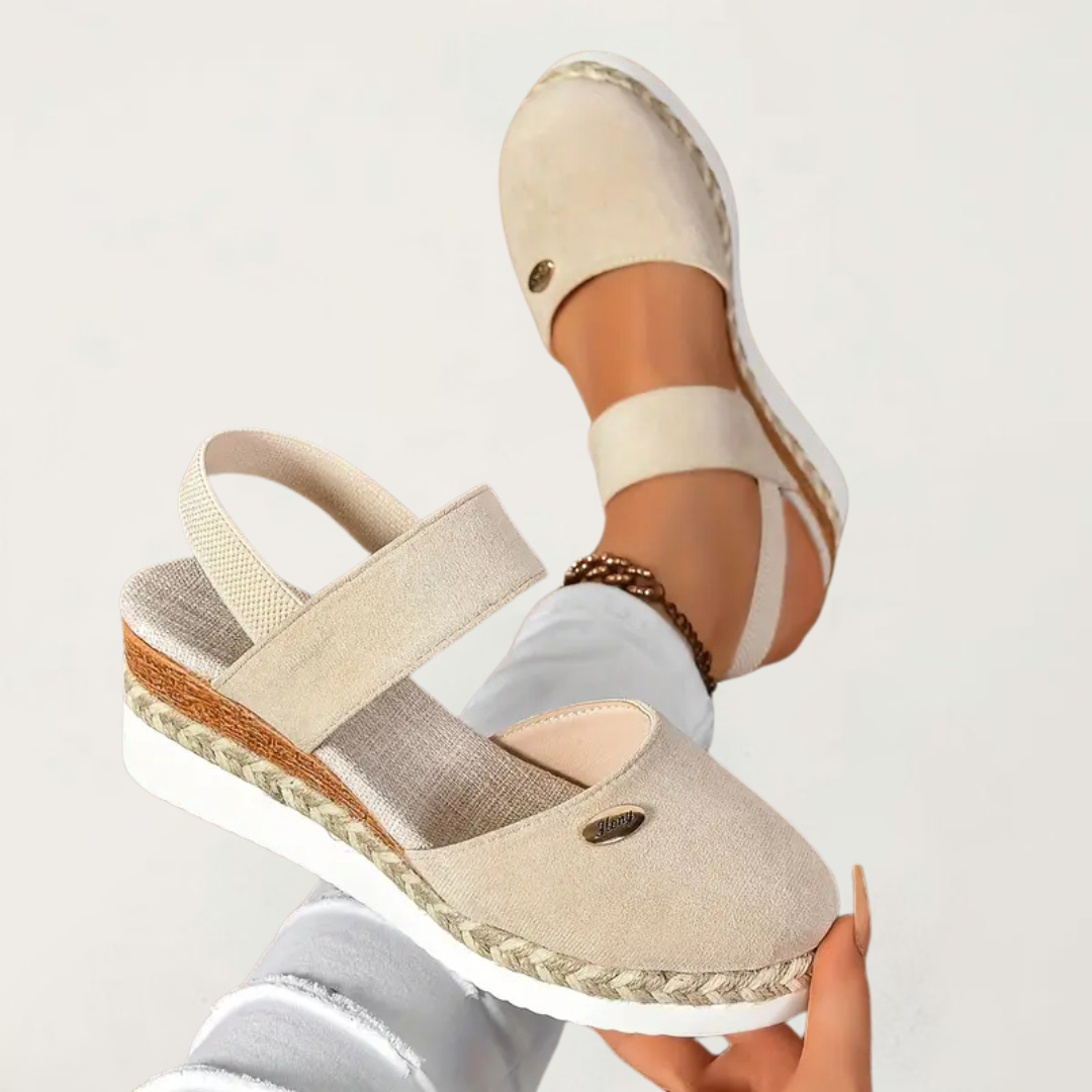 Comfortable Boho Sandals for Women with Beaded Elastic Ankle Strap