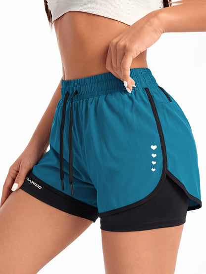 Effortless Running Shorts for Women with High Waist Drawstring Liner Side Pocket Active Style