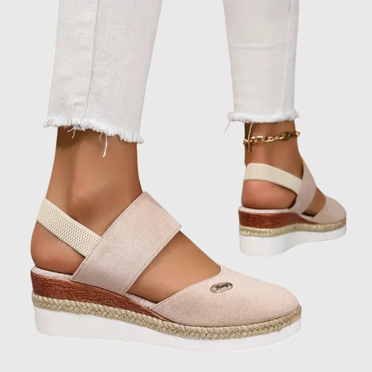 Comfortable Boho Sandals for Women with Beaded Elastic Ankle Strap