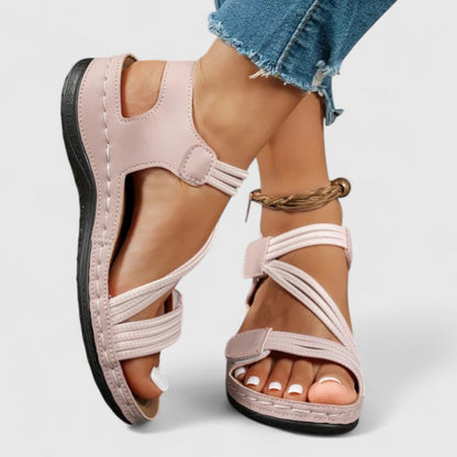 Comfortable Orthopedic Sandals for Women with Elastic Strap Platform Open Toe Style