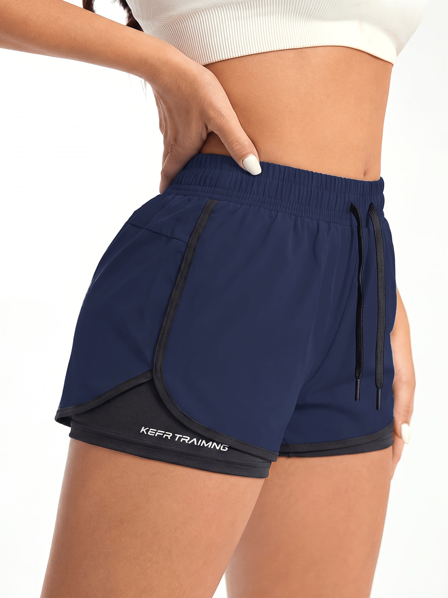 Effortless Running Shorts for Women with High Waist Drawstring Liner Side Pocket Active Style