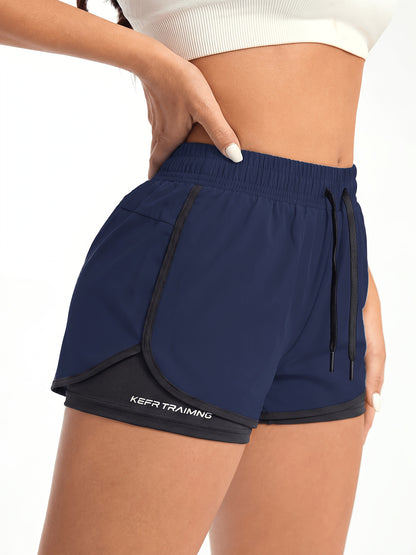 Effortless Running Shorts for Women with High Waist Drawstring Liner Side Pocket Active Style