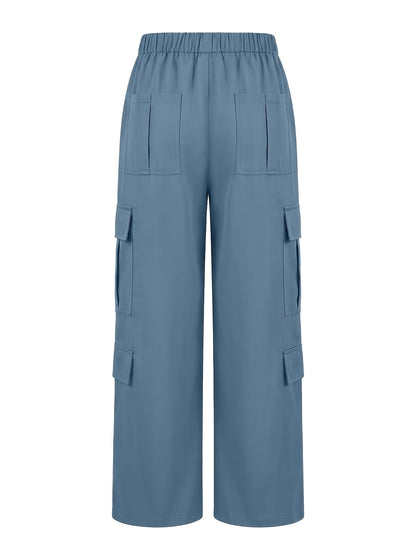 Effortless Cargo Pants for Women with High Waist Wide Leg Relaxed Flowing Style