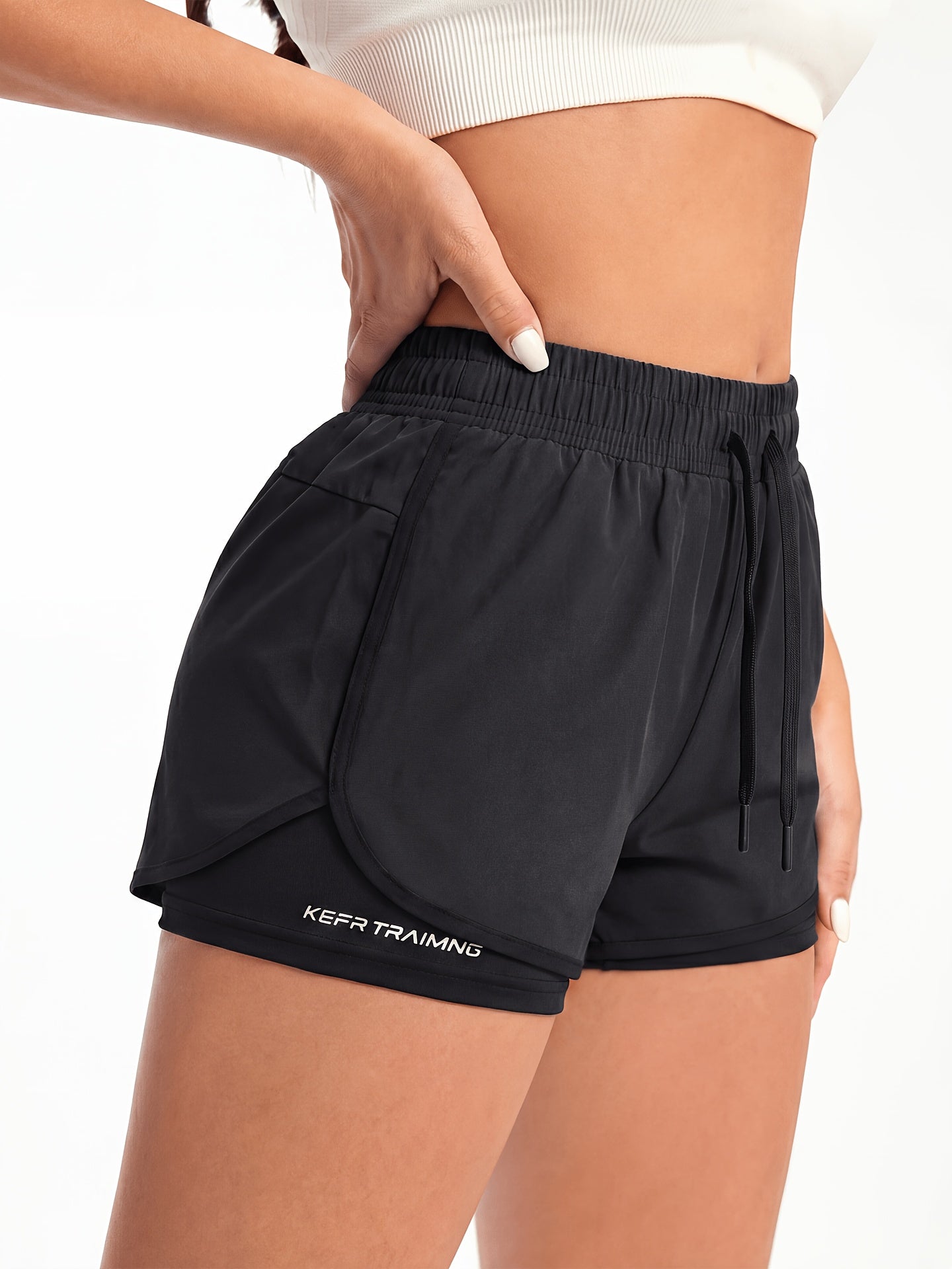 Effortless Running Shorts for Women with High Waist Drawstring Liner Side Pocket Active Style