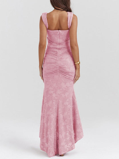 Elegant Corset Dress for Formal Wedding Guest Style with Ruched Mermaid Hem