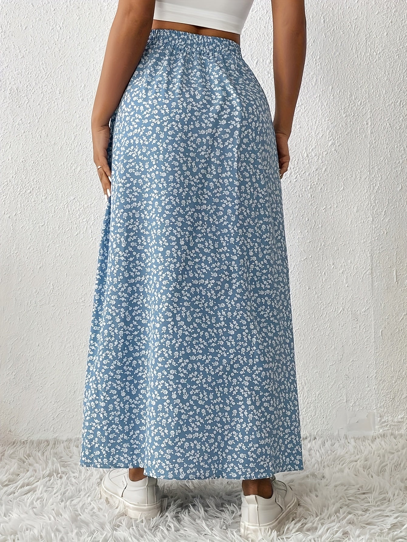 Fiona | Stylish Floral Maxi Skirt for Women with Side Slit Detail