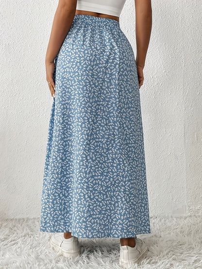 Fiona | Stylish Floral Maxi Skirt for Women with Side Slit Detail