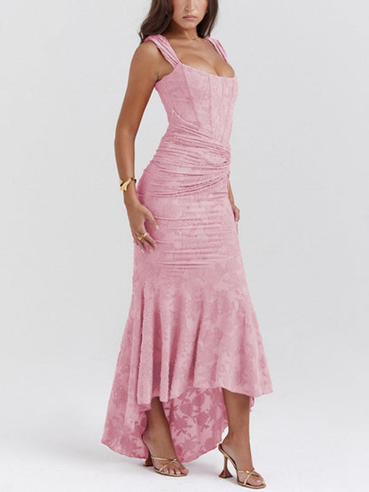 Elegant Corset Dress for Formal Wedding Guest Style with Ruched Mermaid Hem