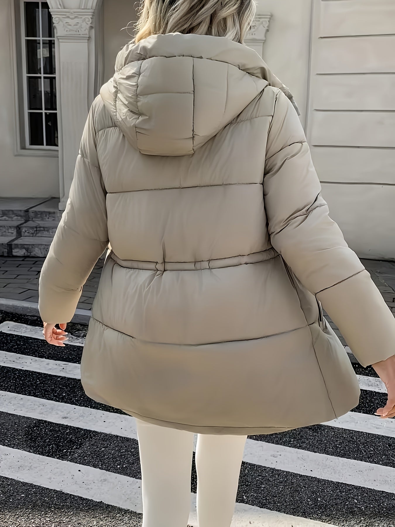 Cozy Quilted Bread Ski Jacket for Women with Stand Collar Loose Puffer Warm Winter Style