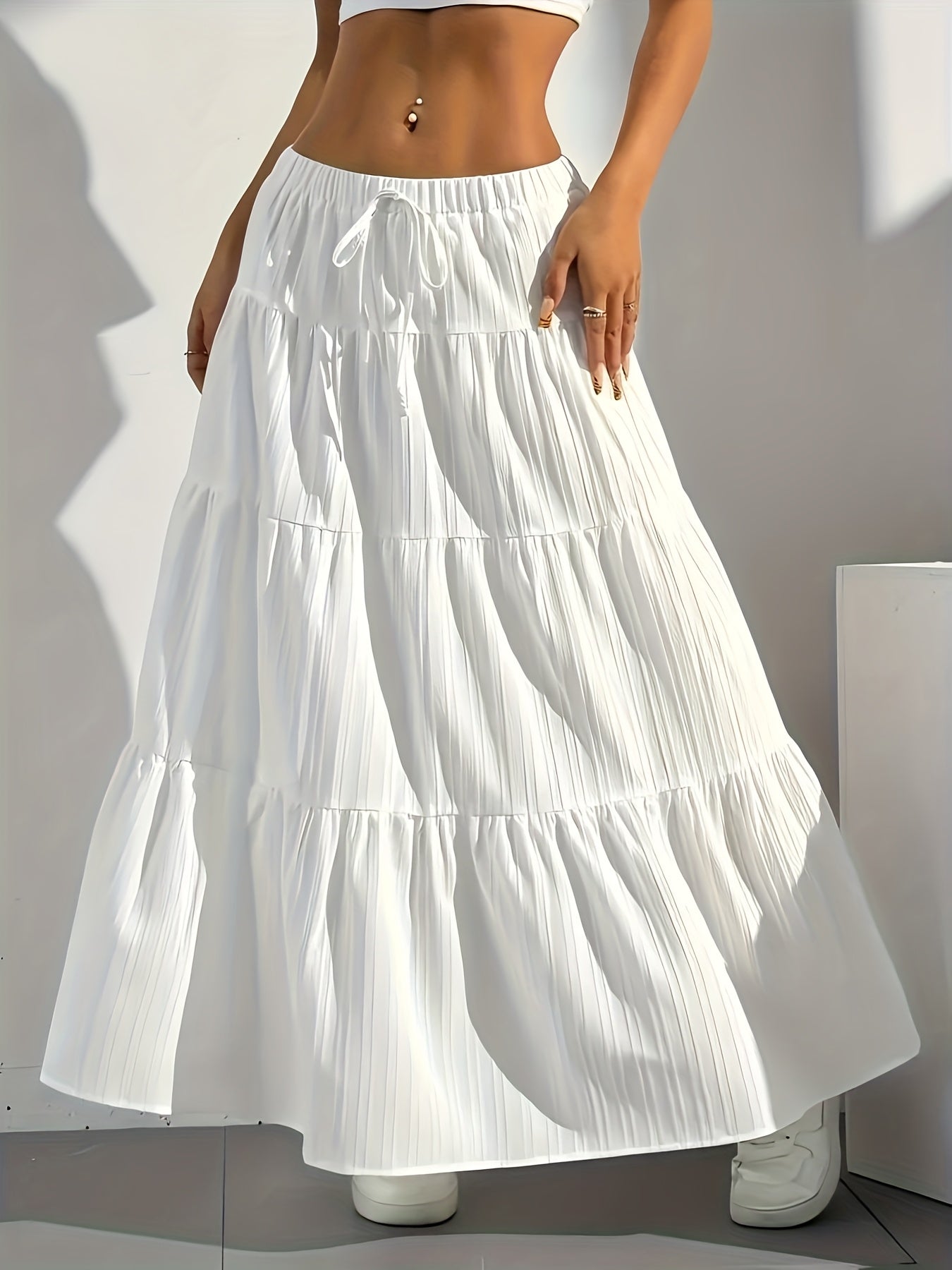 Serena | Stylish Tiered Maxi Skirt for Women with Drawstring Waist