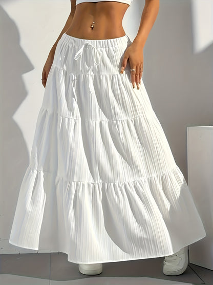 Serena | Stylish Tiered Maxi Skirt for Women with Drawstring Waist
