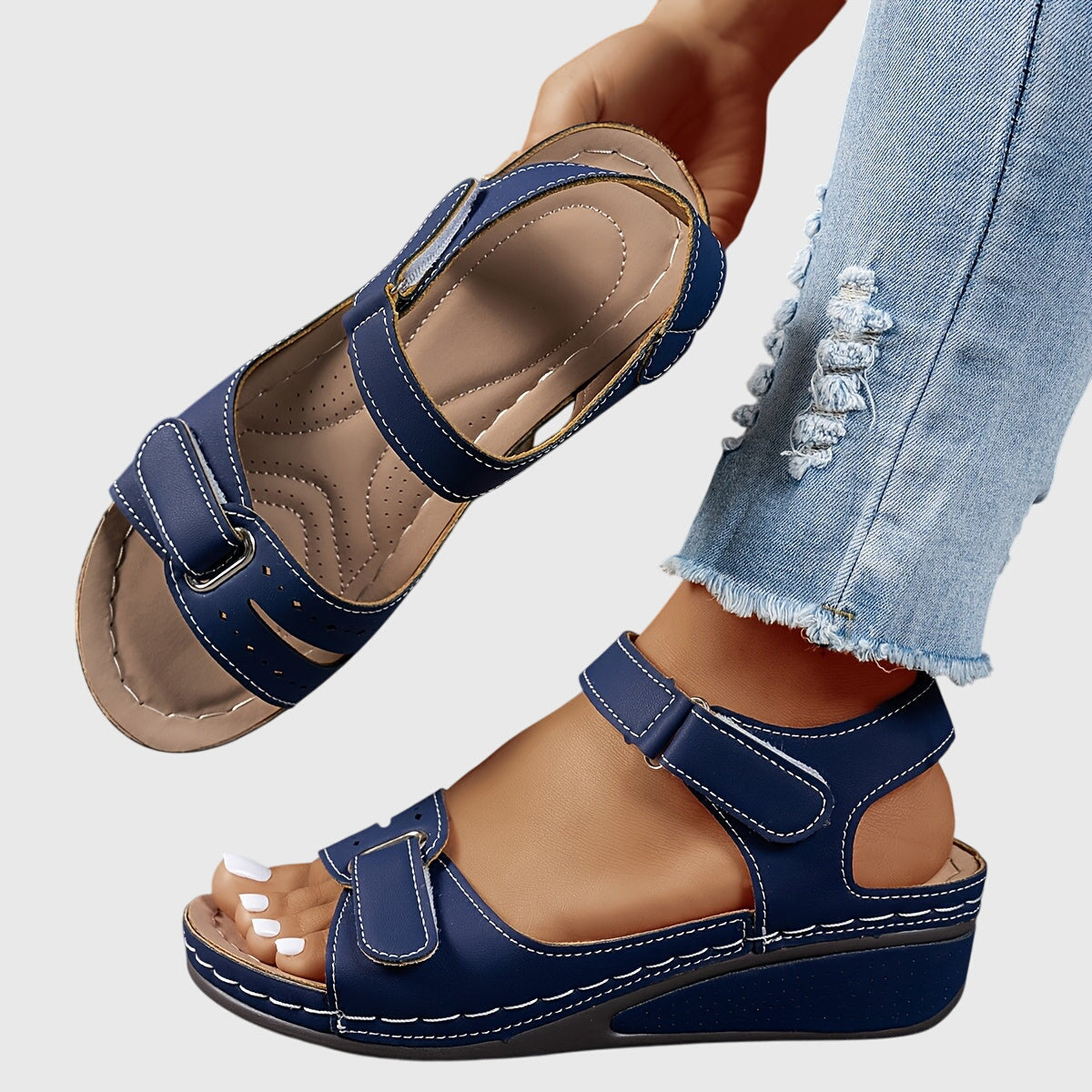 Comfortable Orthopedic Sandals for Women with Buckle Strap Platform Open Toe Style