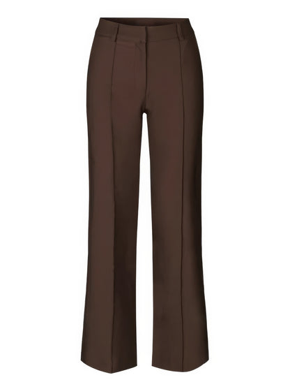 Elegant Tailored Wide Leg Pants for Women with High Waist Pintuck Front Pocket Relaxed Style