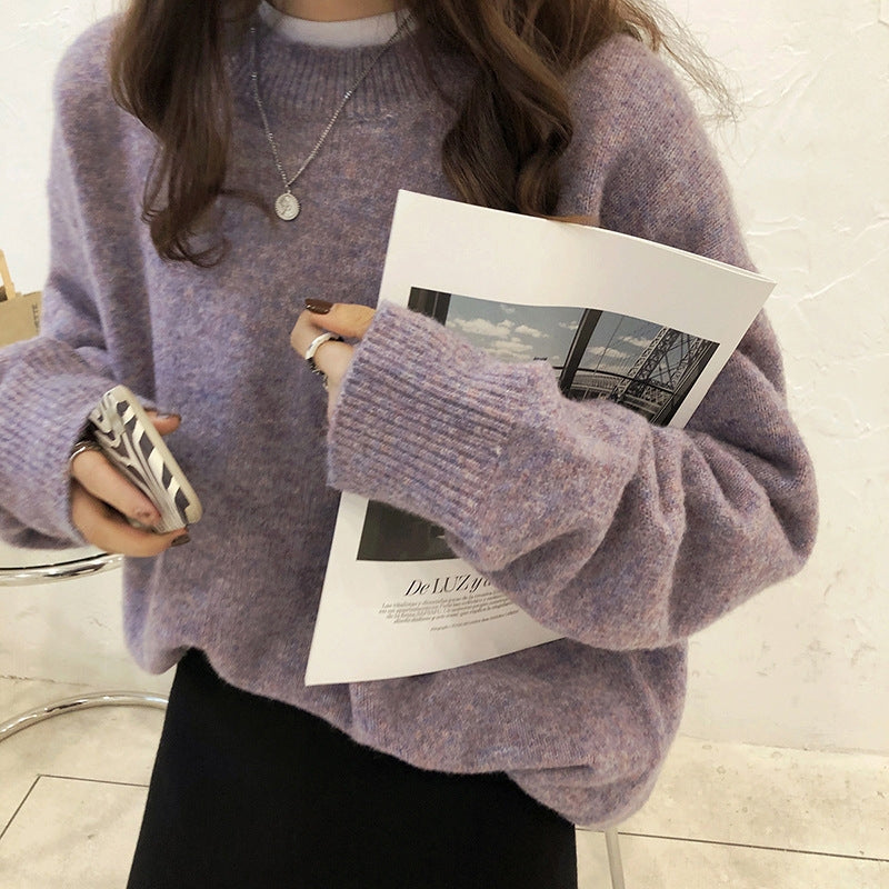 Comfortable Ribbed Knit Sweater for Women with High Neck Long Sleeve Relaxed Oversized Style