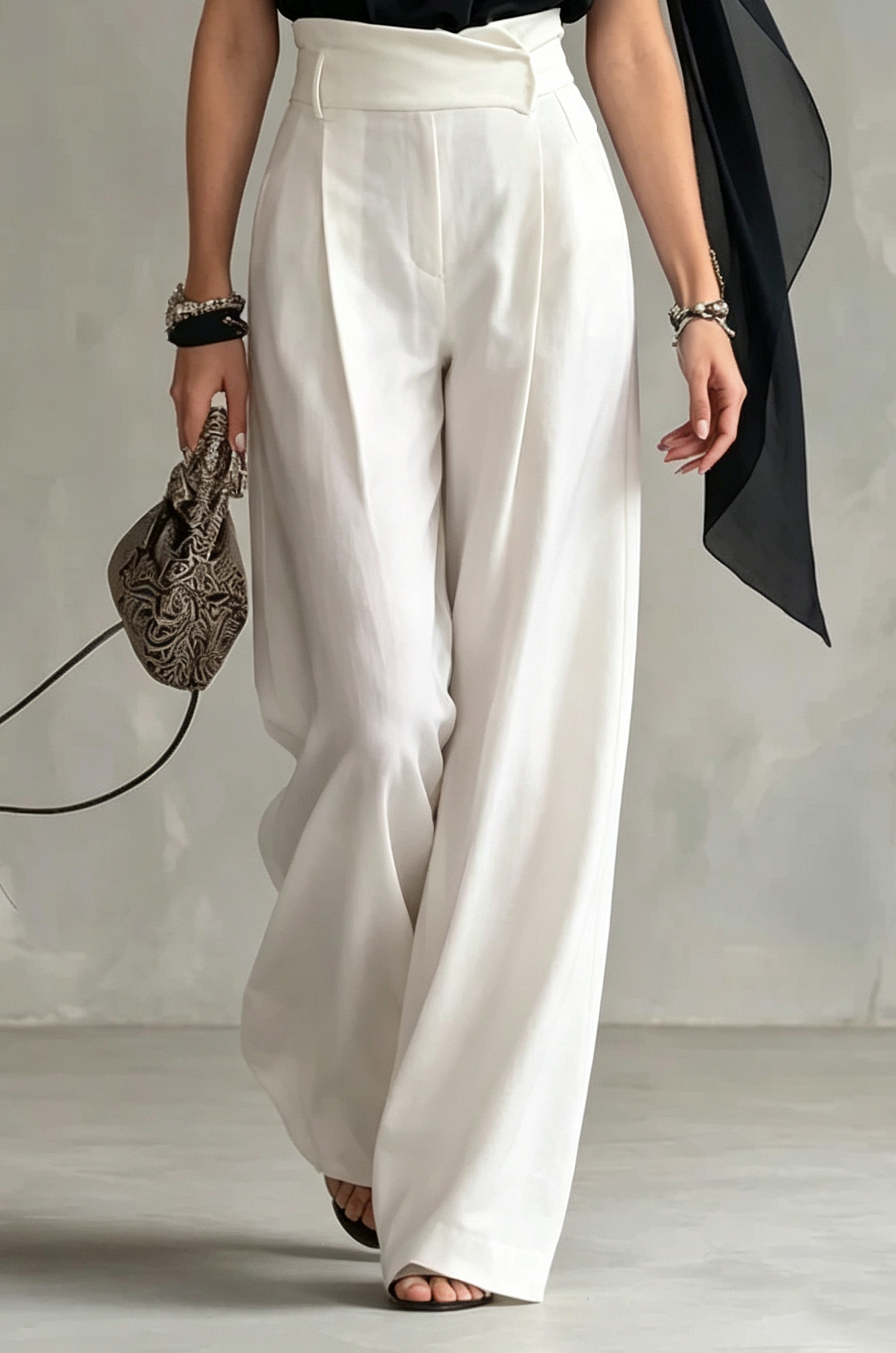 Elegant Black Halter Top for Women with Draped Cowl Neck Flowy Cape Style