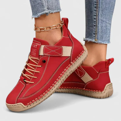 Comfortable Orthopedic Sneakers for Women with Lace Up Hand Stitched Cushioned Walking Style