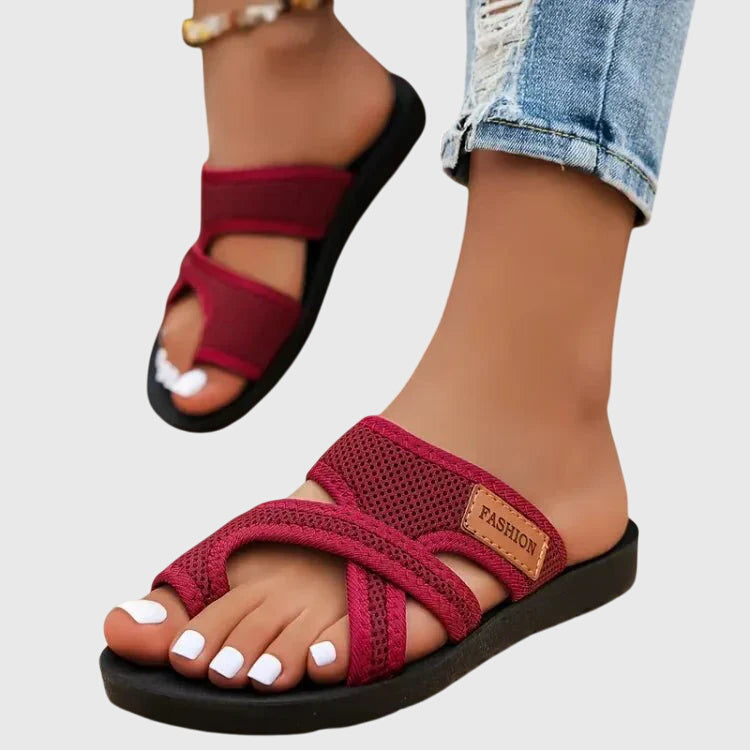 Comfortable Sandals for Women with Mesh Strap Platform Slip On Style