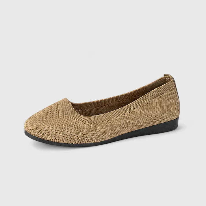Comfortable Flats for Women with Woven Upper Round Toe Slip On Style