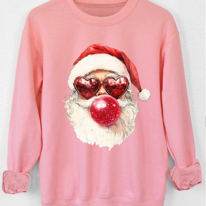 Comfortable Santa Graphic Christmas Tacky Sweater for Women with Crew Neck Long Sleeve Oversized Pullover Style