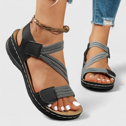 Comfortable Orthopedic Sandals for Women with Elastic Strap Platform Open Toe Style