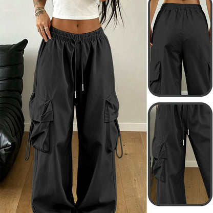 Effortless Cargo Pants for Women with Drawstring Waist Wide Leg Style
