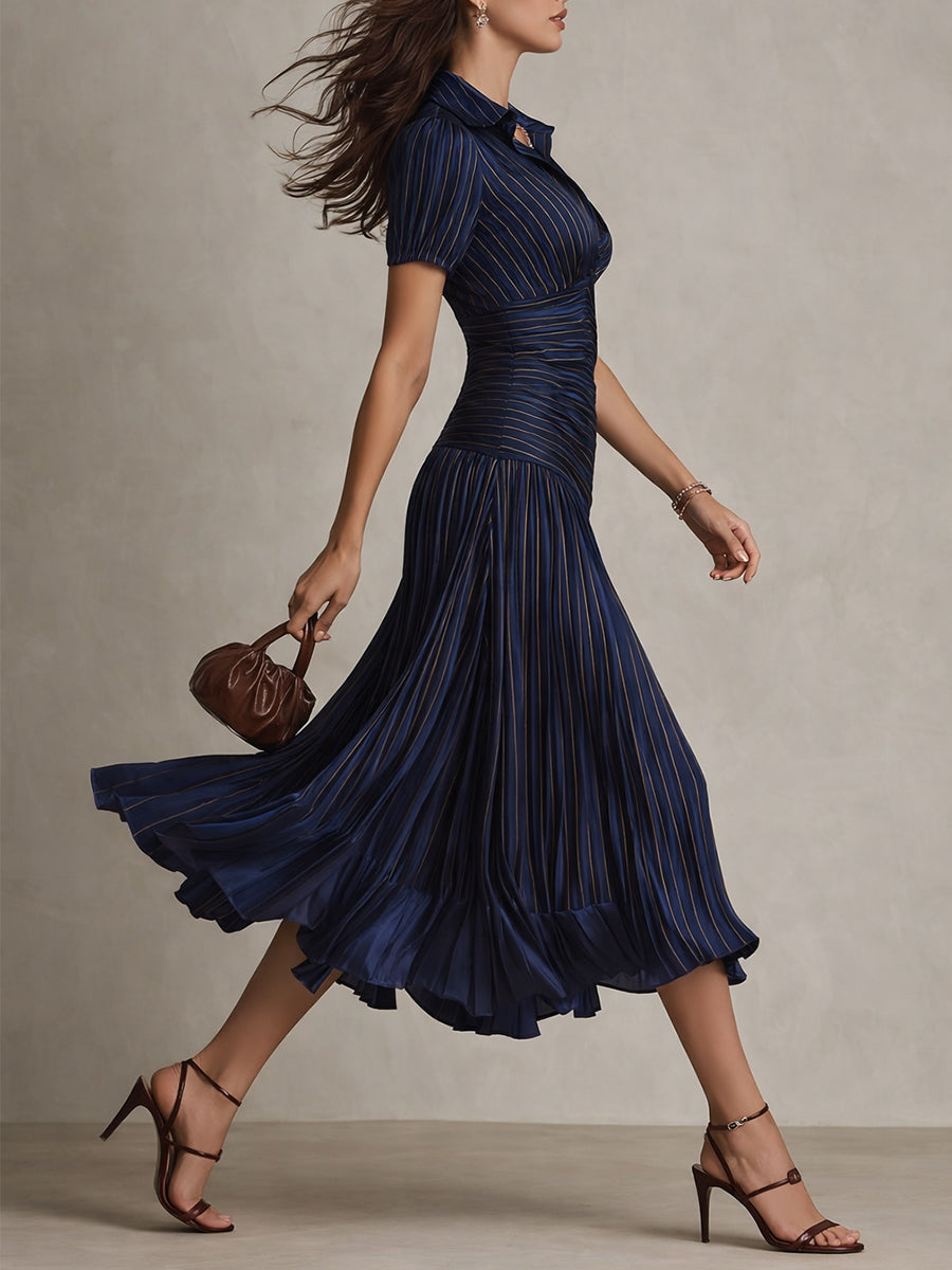 Isabelle | Elegant Semi Formal Dress for Women in Long Pleated Style