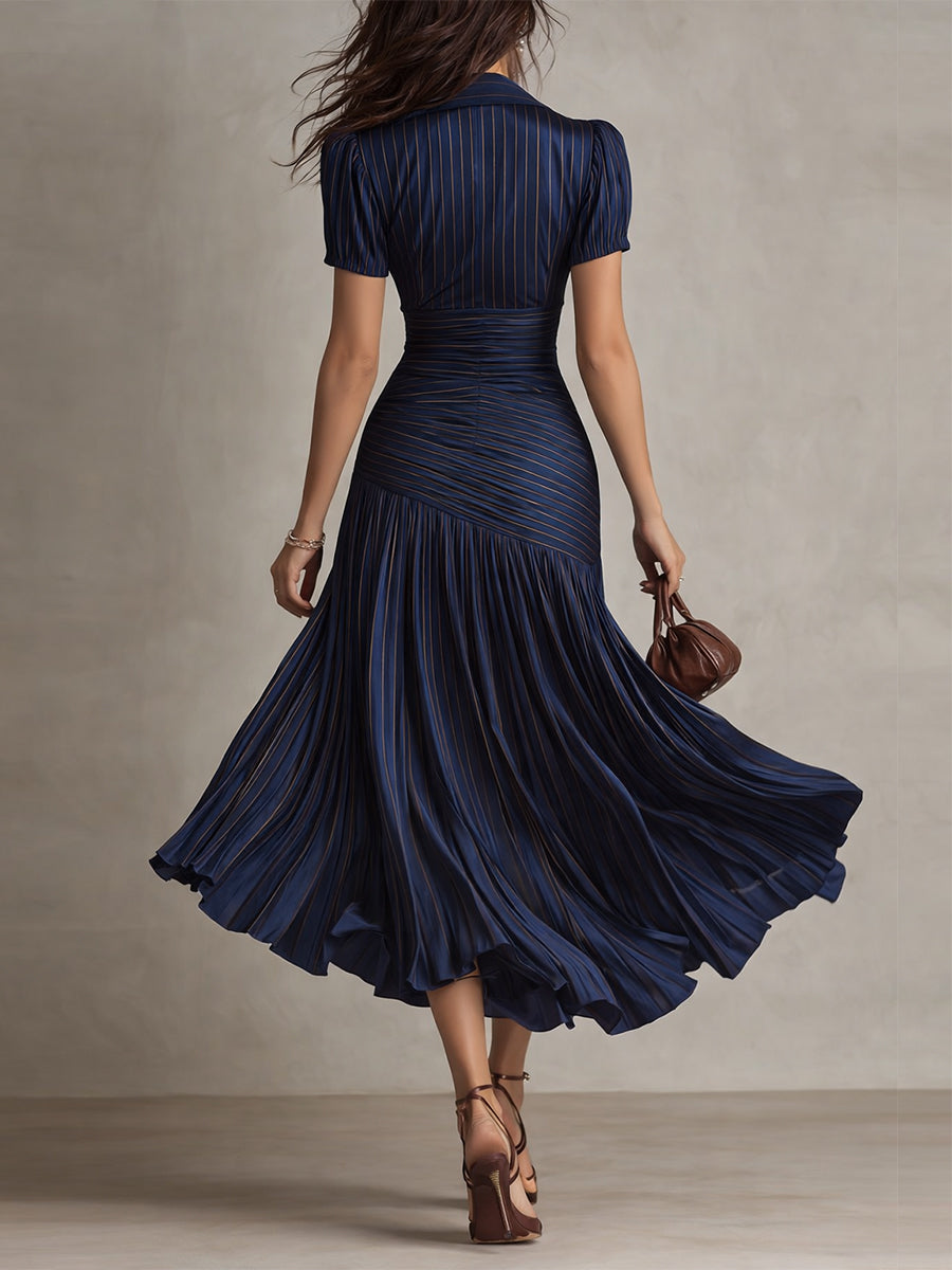Isabelle | Elegant Semi Formal Dress for Women in Long Pleated Style