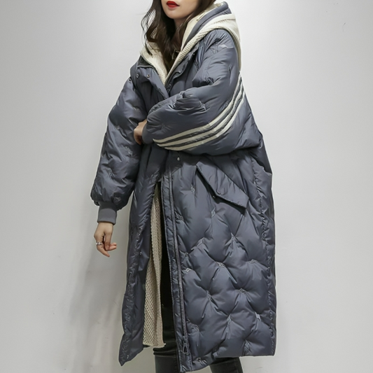 Kimberly | Women’s Warm Hooded Quilted Long Coat
