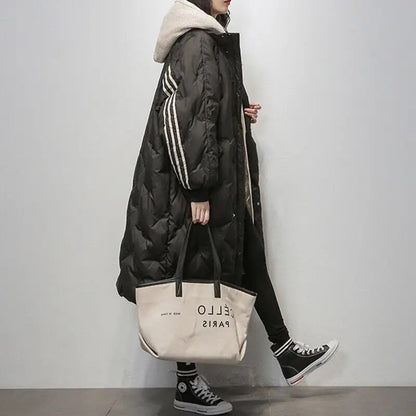Kimberly | Women’s Warm Hooded Quilted Long Coat