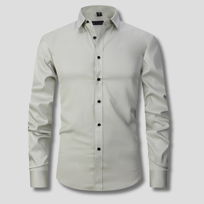 Classic Dress Shirt for Men with Spread Collar Long Sleeve Button Up Slim Fit Business Style