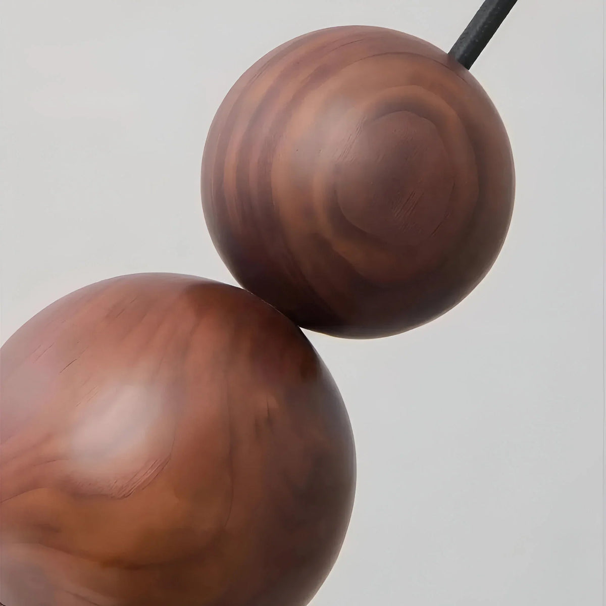 Walnut Wall Lamp Brass Accent Glass Globe Mid-Century Bedside Sconce Wall Light