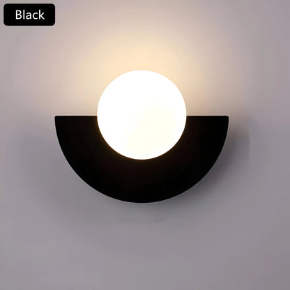 Semicircle Wall Lamp Glass Globe Colorblock Modern Nordic Bedside Sconce Wall Light