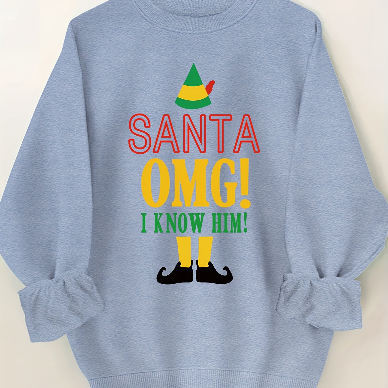 Comfortable Graphic Christmas Tacky Sweater for Women with Crew Neck Long Sleeve Oversized Pullover Style
