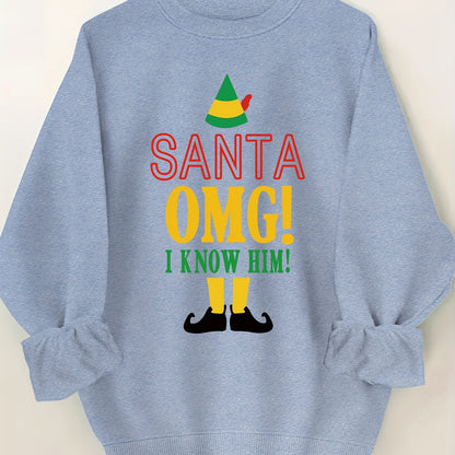 Comfortable Graphic Christmas Tacky Sweater for Women with Crew Neck Long Sleeve Oversized Pullover Style