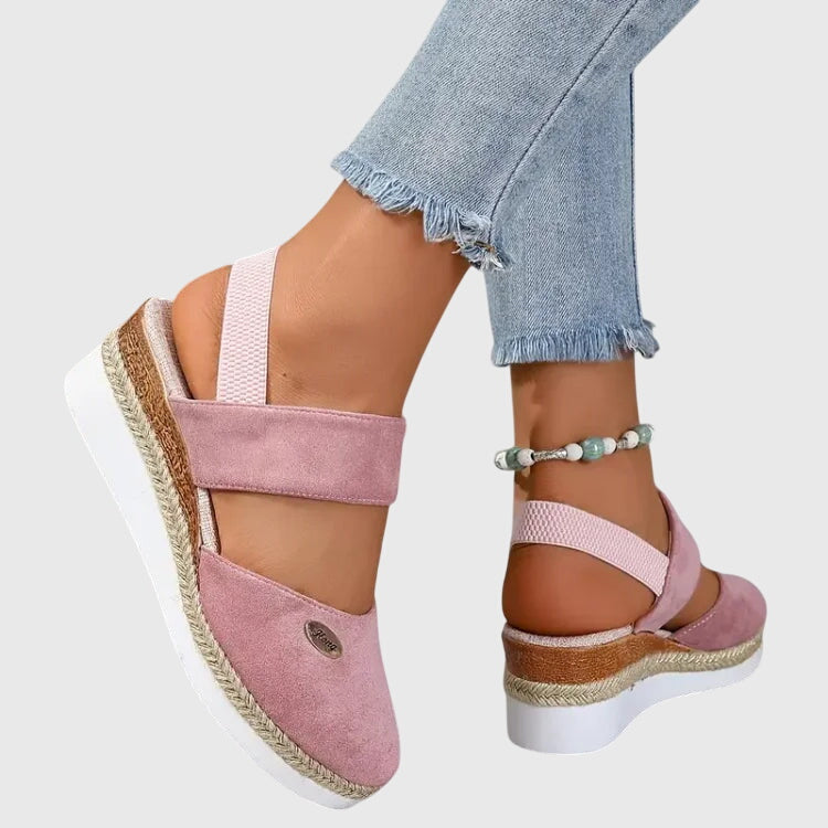 Comfortable Boho Sandals for Women with Beaded Elastic Ankle Strap